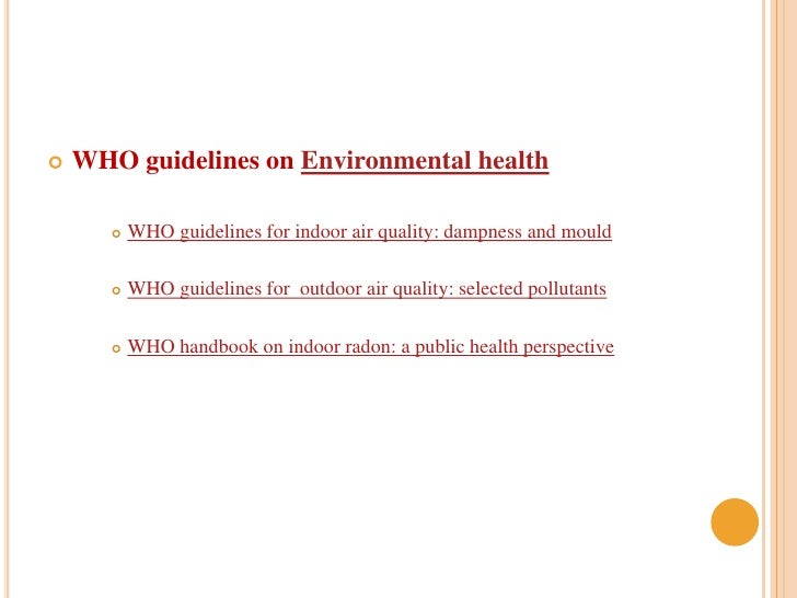 2018 who guidelines for indoor air quality selected pollutants