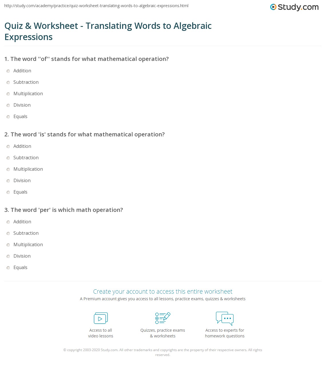 algebraic terms and algebraic expressions