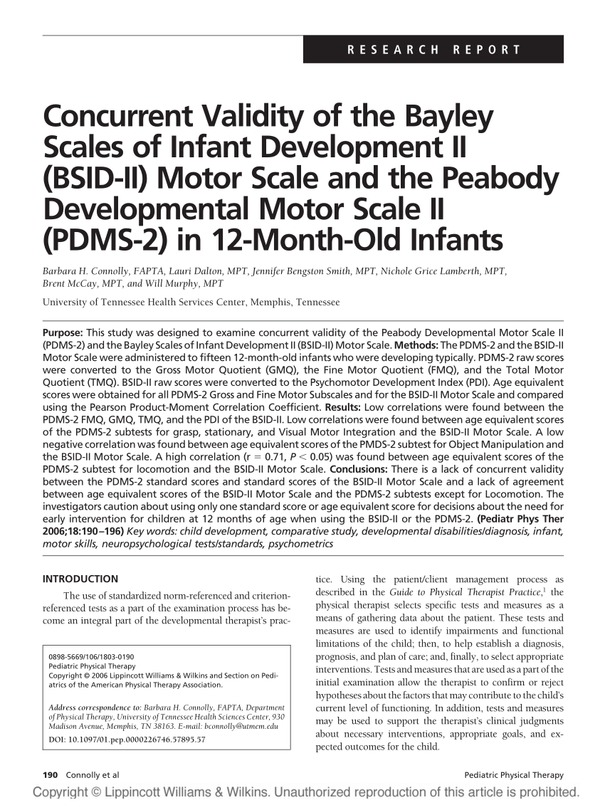 bayley scales of infant development pdf
