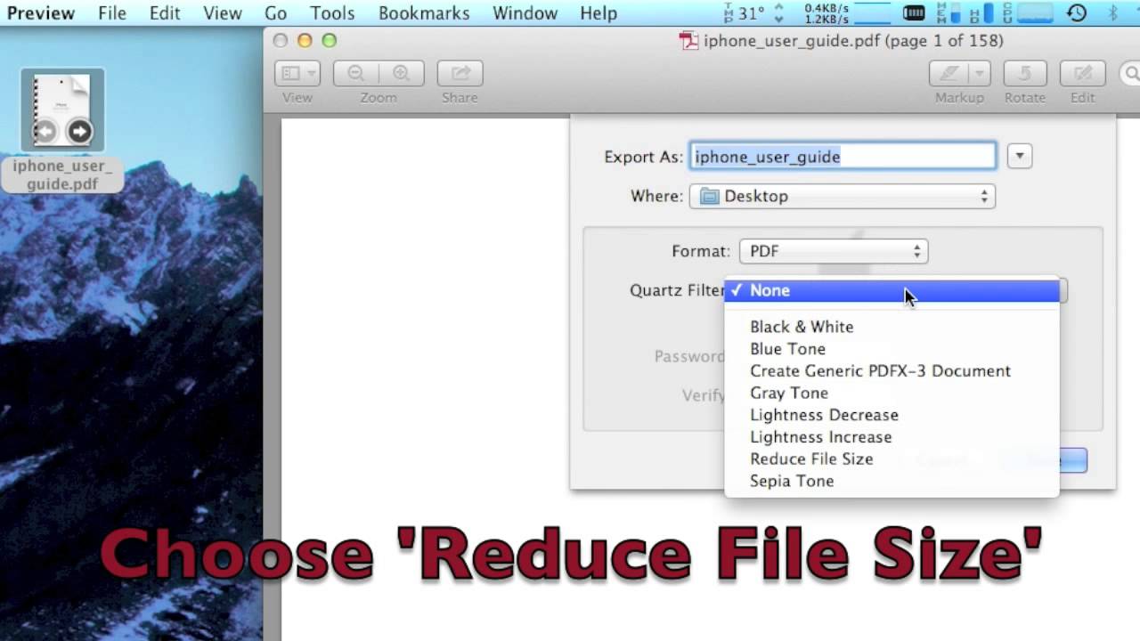 how to reduce size of a pdf document on mac