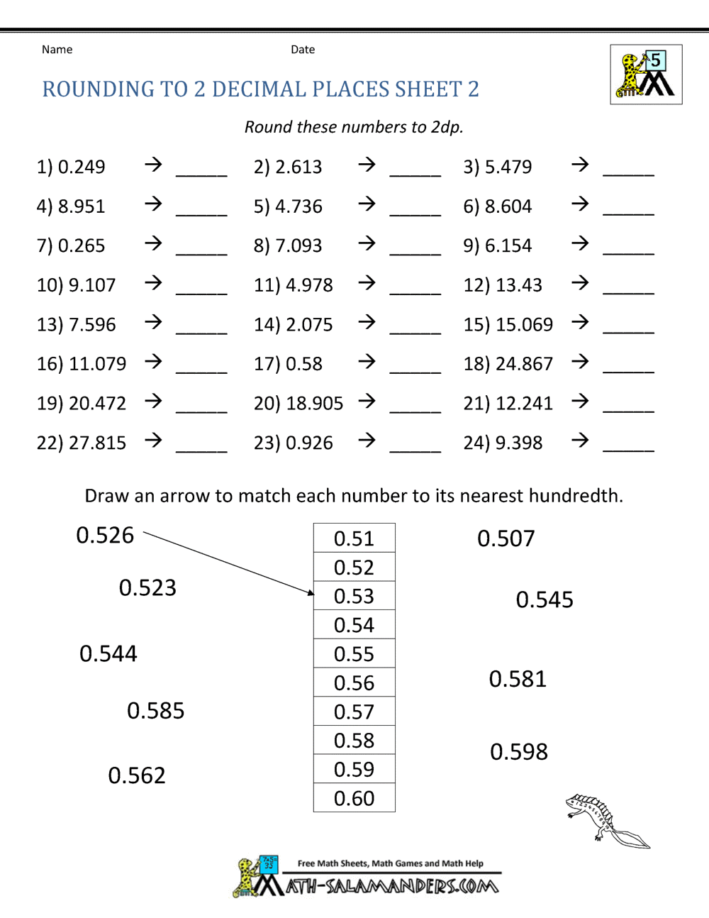 decimal numbers grade 5 pdf