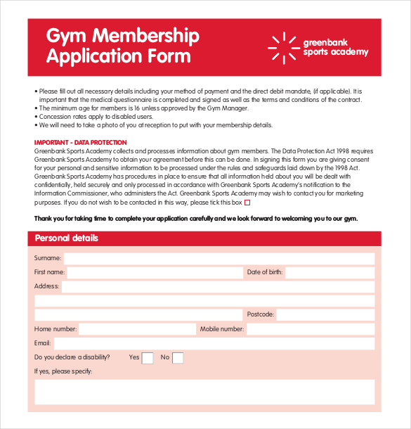 ngo membership application form template
